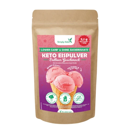 Przejdź do produktu Lody low carb i keto z olejem MCT o smaku Truskawkowym 100g Simply Keto