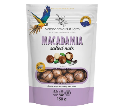 Przejdź do produktu Orzechy Makadamia Solone w Łupinie – 150g – Macadamia Nut Farm