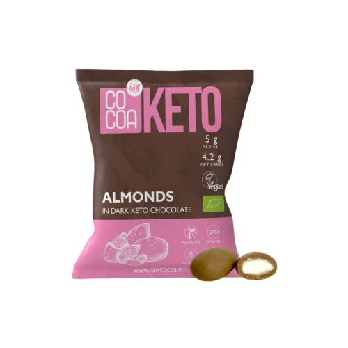 Przejdź do produktu Keto Migdały w Czekoladzie z MCT BIO – 70g – Cocoa