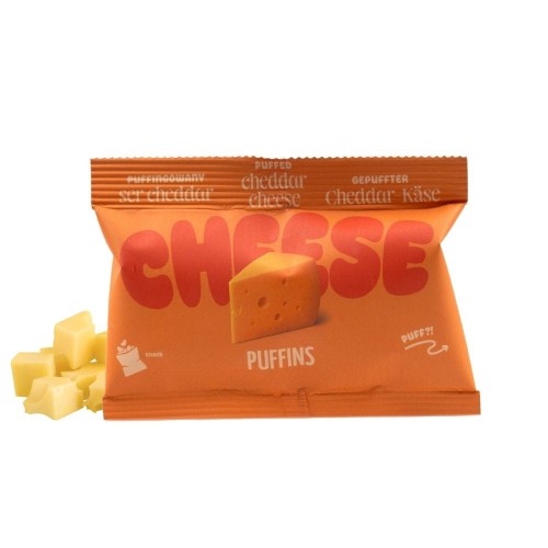 Przejdź do produktu Ser CHEDDAR suszony, puffingowany 15g - PUFFINS