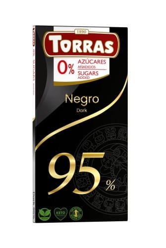 Przejdź do produktu Keto Czekolada gorzka 95% kakao bez dodatku cukru 75 g - Torras