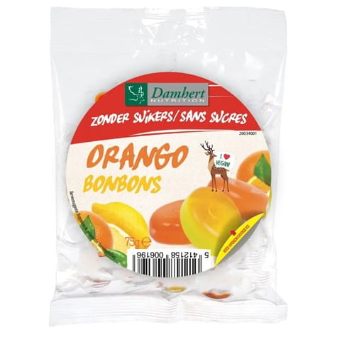 Przejdź do produktu Landrynki Orango Bonbons - cytrynowo & pomarańczowe 75g Damhert