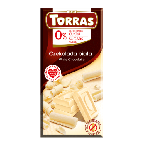 Przejdź do produktu Czekolada biała bez dodatku cukru 75g -  Torras