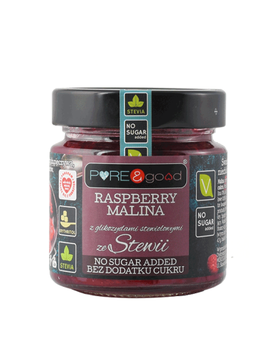 Przejdź do produktu Keto konfitura Malina ze stewią bez dodatku cukru 200g PURE&good