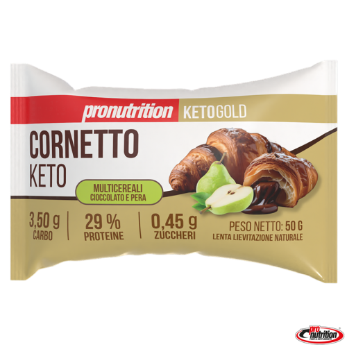 Przejdź do produktu Keto Rogalik z czekoladą i gruszką 50g Pronutrition