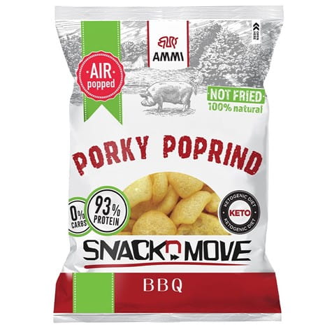 Przejdź do produktu Prażynki wieprzowe Keto BBQ, prażone powietrzem 30g AMMI