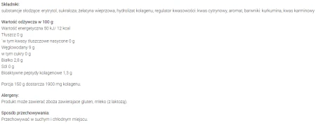 Galaretka o smaku truskawkowym z dodatkiem hydrolizowanego kolagenu Wodzisław 71g 1.png