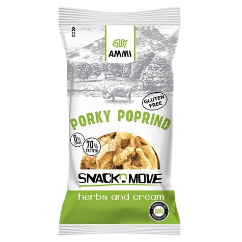 Przejdź do produktu Prażynki wieprzowe Keto  ziołowo śmietankowe 40g AMMI
