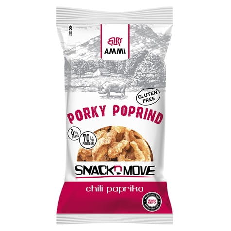 Przejdź do produktu Prażynki wieprzowe Keto o smaku papryczka chilli 40g AMMI 