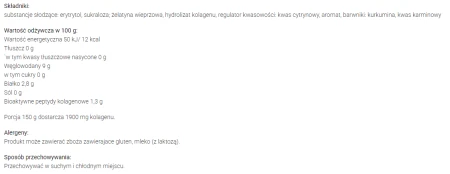 Galaretka o smaku pomarańczowym z dodatkiem hydrolizowanego kolagenu Wodzisław 71g.png