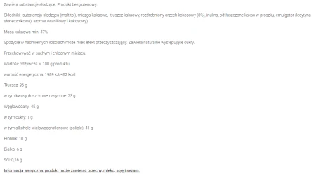 Czekolada gorzka z kokosem bez dodatku cukru ZERO 125 g Torras.png