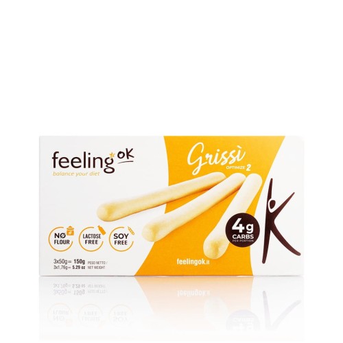 Przejdź do produktu Grissini z rozmarynem o niskiej zawartości węglowodanów 150 g FeelingOK