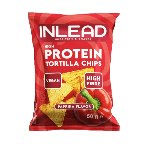 Przejdź do produktu Chipsy tortilla paprykowe o wysokiej zawartości białka 50 g Inlead 
