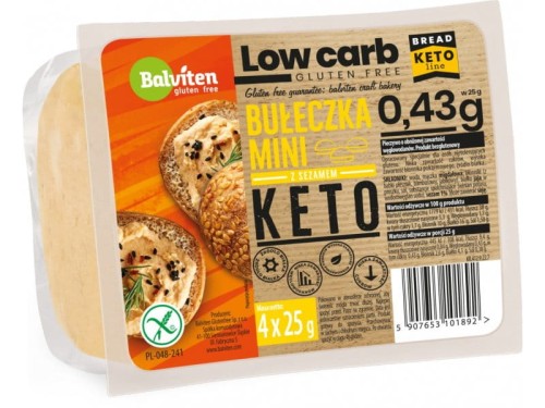 Przejdź do produktu KETO mimi bułeczki keto z sezamem 4 x 25g  Balviten    
