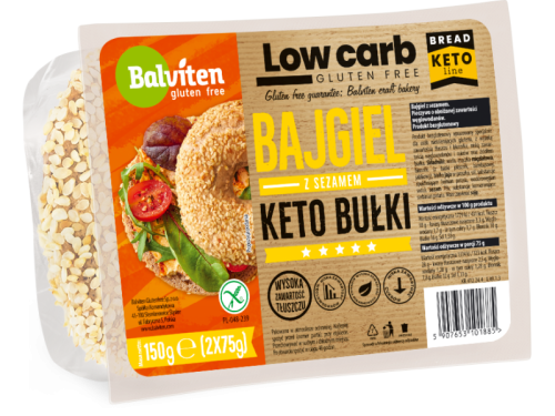 Przejdź do produktu KETO Bajgle z sezamem, produkt bezglutenowy 2x75g Balviten