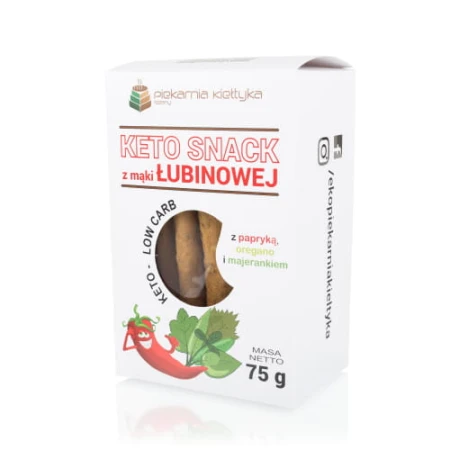 KETO snack z mąki łubinowej z ostrą papryką, majerankiem i oregano - Piekarnia Kiełtyka