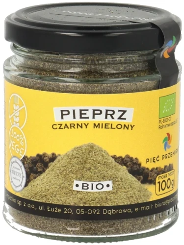 Przejdź do produktu Pieprz czarny mielony BIO 100 g