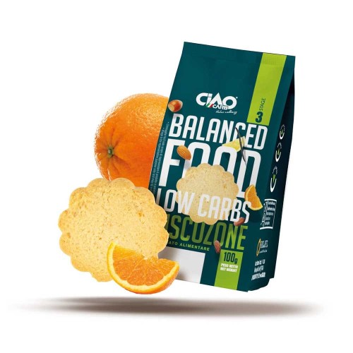 Przejdź do produktu Ciastka Low Carb o smaku pomarańczowym etap 3 100g Ciao Carb