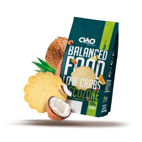 Przejdź do produktu Ciastka Low Carb o smaku kokosowym 100g Ciao Carb
