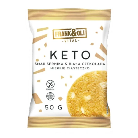 Keto Ciastko sernik i białą czekoladą 50g - Frank & Oli