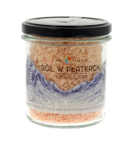 Przejdź do produktu Sól himalajska w płatkach różowa 180 g Pięć Przemian