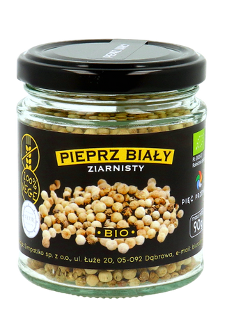 Przejdź do produktu Pieprz biały ziarnisty BIO 90 g Pięć Przemian