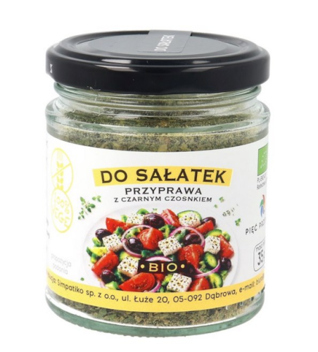 Przejdź do produktu Przyprawa do sałatek z czarnym czosnkiem BIO 35 g Pięć Przemian