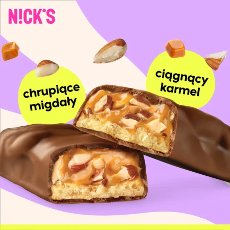 Baton proteinowy o smaku migdałowo-karmelowym 50 g Nick's