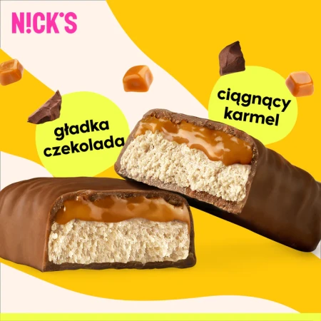 Baton Proteinowy z karmelem i czekoladą 50g Nick's