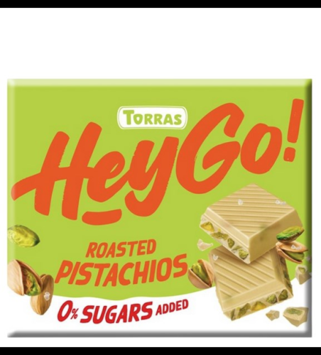 Przejdź do produktu Czekolada biała z prażonymi pistacjami Hey Go! 60 g Torras