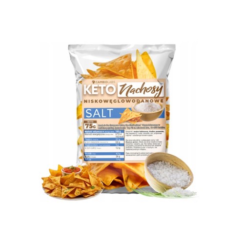 Przejdź do produktu Niskowęglowodanowe Nachosy solone 75g Cambiolabs