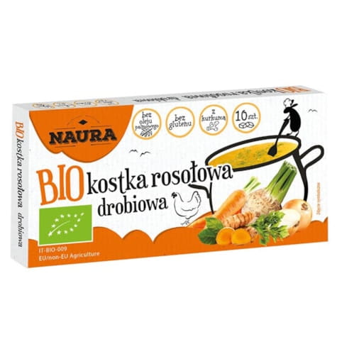 Przejdź do produktu Kostka rosołowa drobiowa Naura BIO, 100g