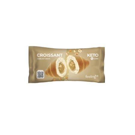 Keto Rogal z kremem z orzechów laskowych 50g Feeling Ok