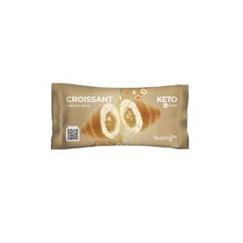 Przejdź do produktu Keto Rogal z kremem z orzechów laskowych 50g Feeling Ok