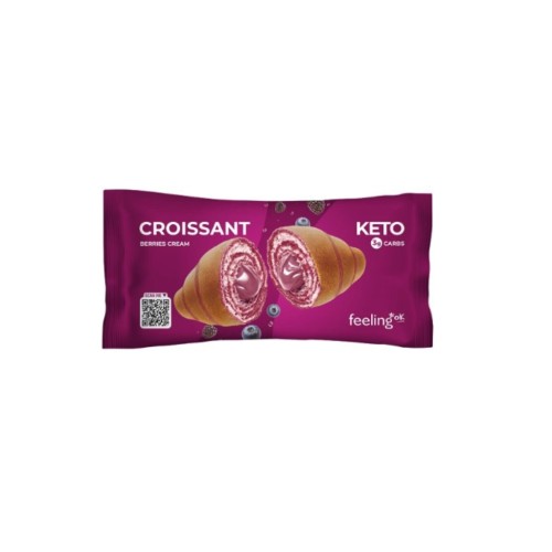 Przejdź do produktu Keto Croissant z nadzieniem z owoców leśnych 50 g Feeling Ok