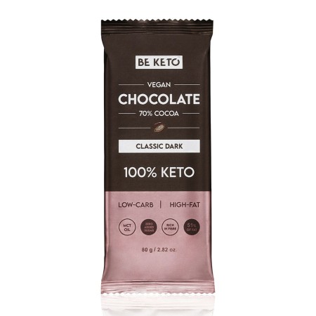 Vegan Keto Chocolate + MCT Oil - Classic Dark 80g - Beketo.jpg