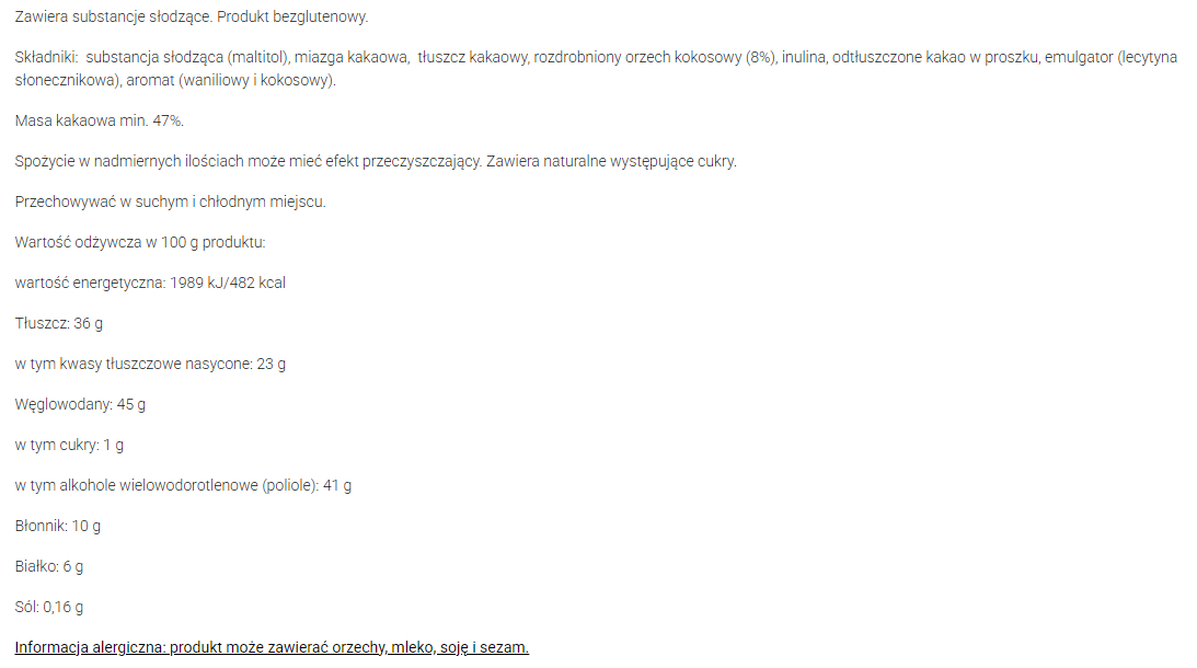 Czekolada gorzka z kokosem bez dodatku cukru ZERO 125 g Torras.png